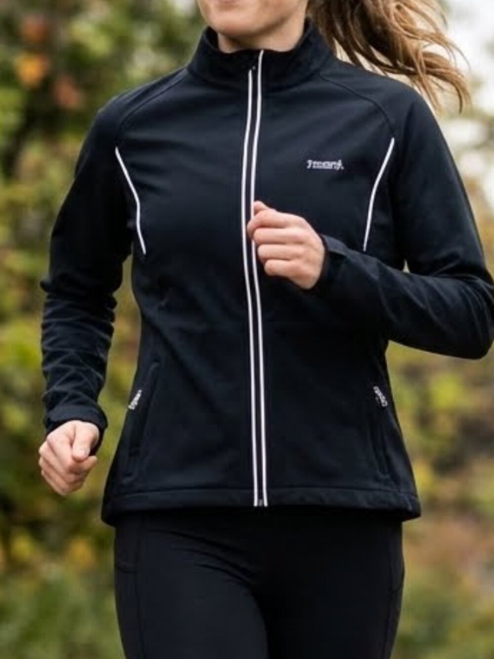 Running Room Fit-Wear Women's Softshell Athletic Jacket Black Full Zip Size M